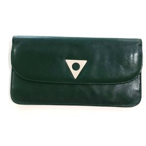 Liza Ganz New York Vintage Green Leather Clutch